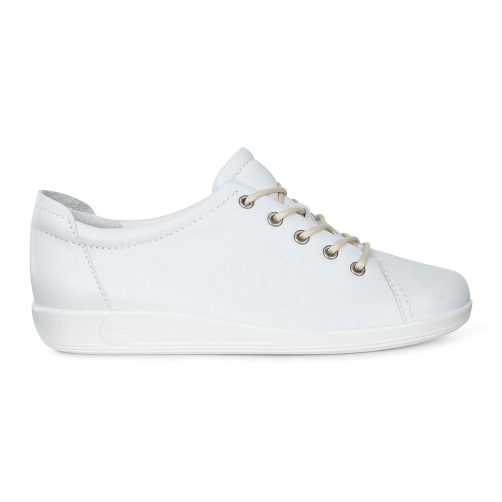 ECCO Womens Sneakers White - Soft 2.0 Tie - WQV-397481